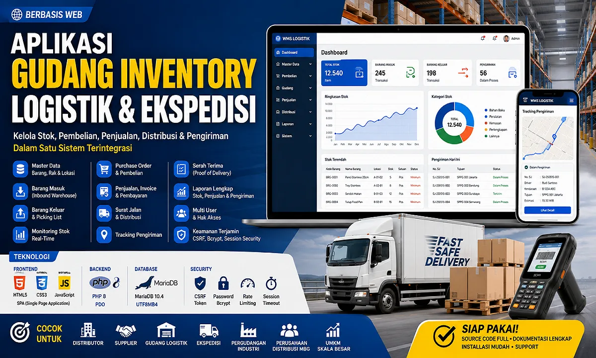 Aplikasi Gudang Inventory &amp; Distribusi Barang Berbasis Web