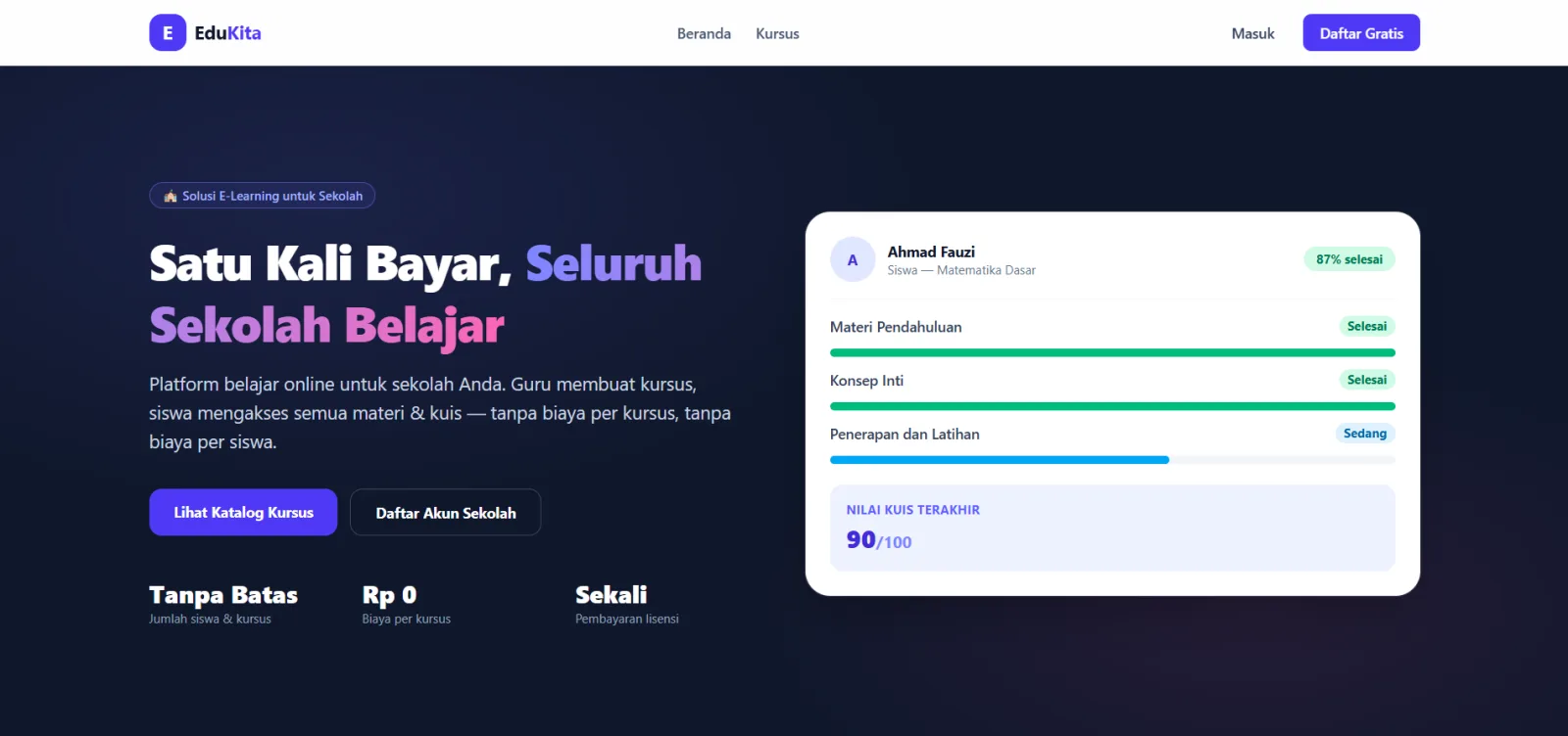 E-learning (laravel 13)