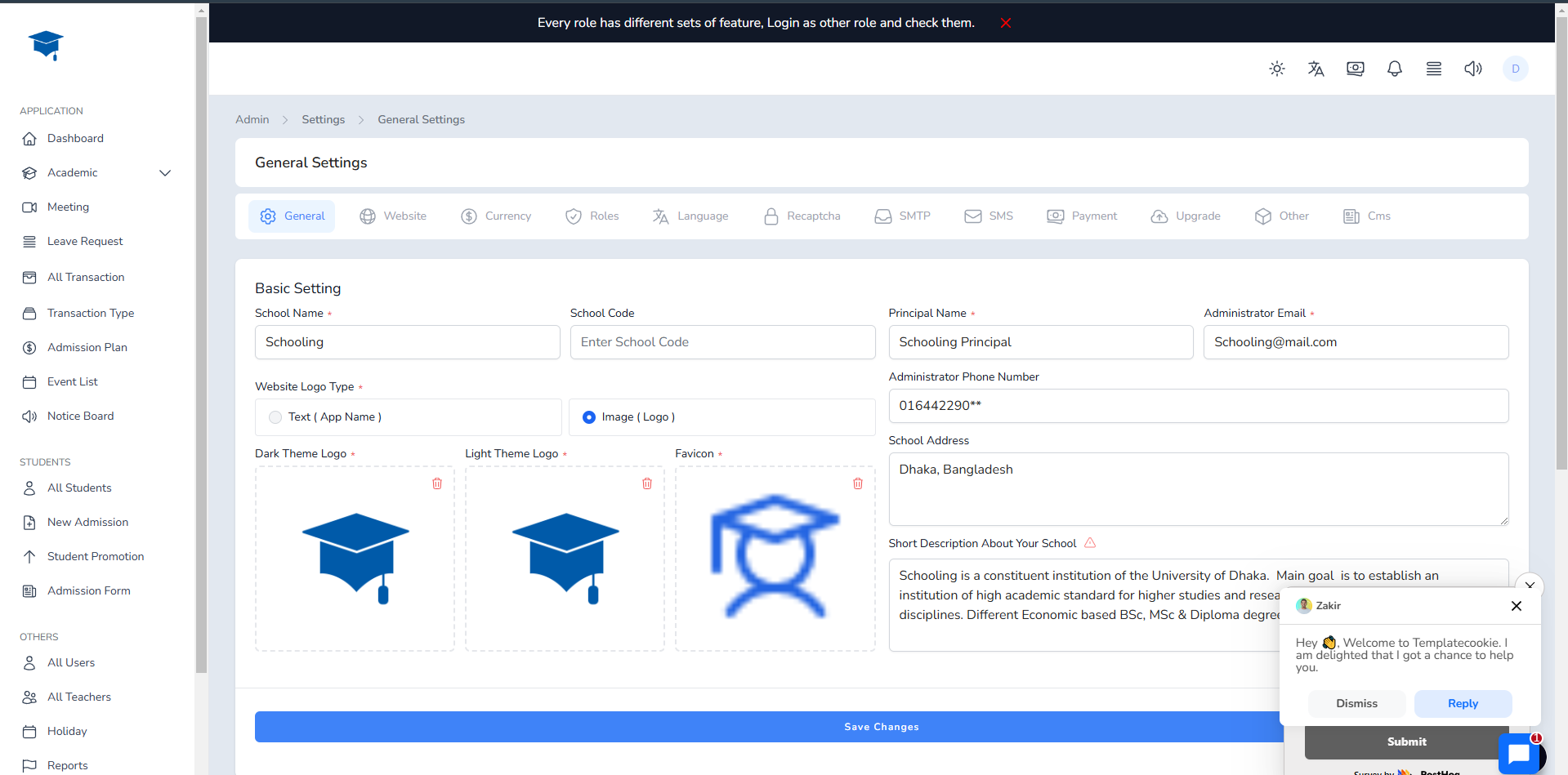 Schooling School Management System SPA