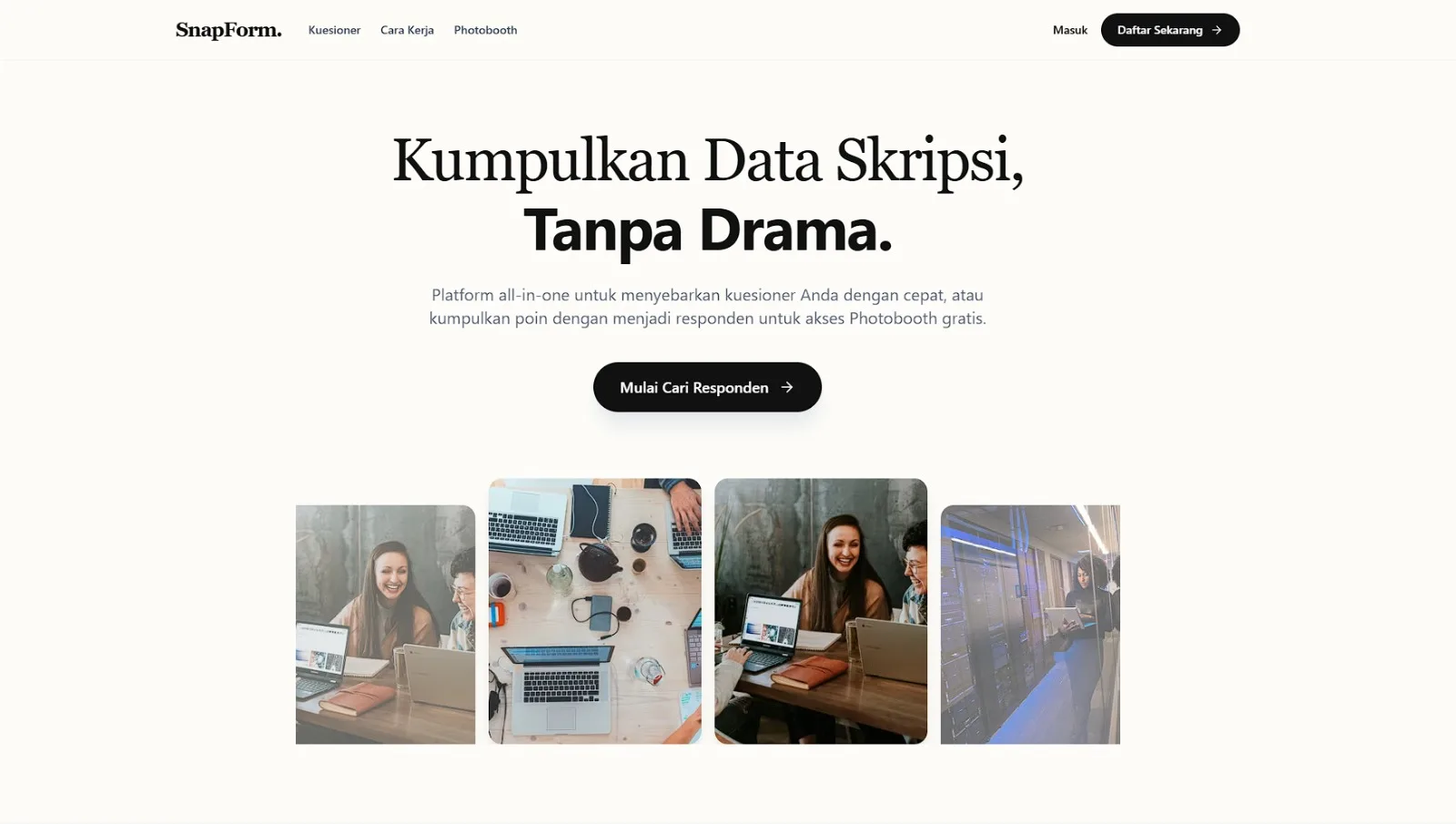 SnapForm v1.0 - Skrip Platform Marketplace Kuesioner O2O + Fitur Penarikan E-Wallet &amp; Kasir Photobooth (React and Supabase Ready)