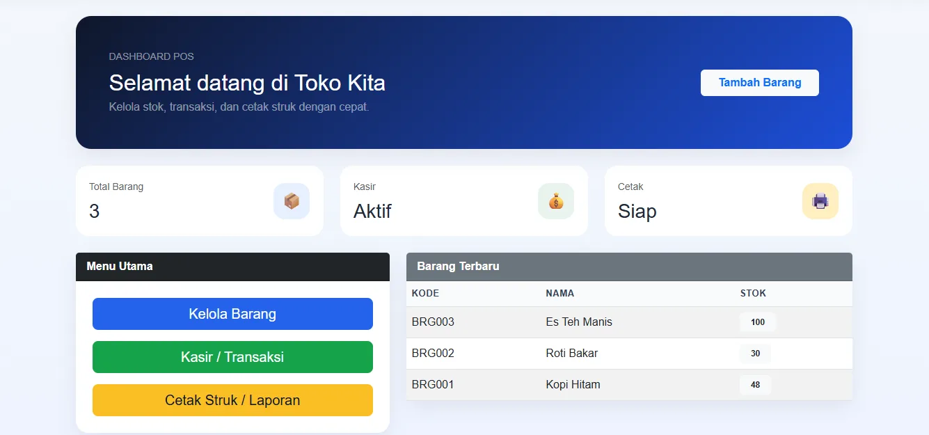 APLIKASI KASIR SEDERHANA - POS