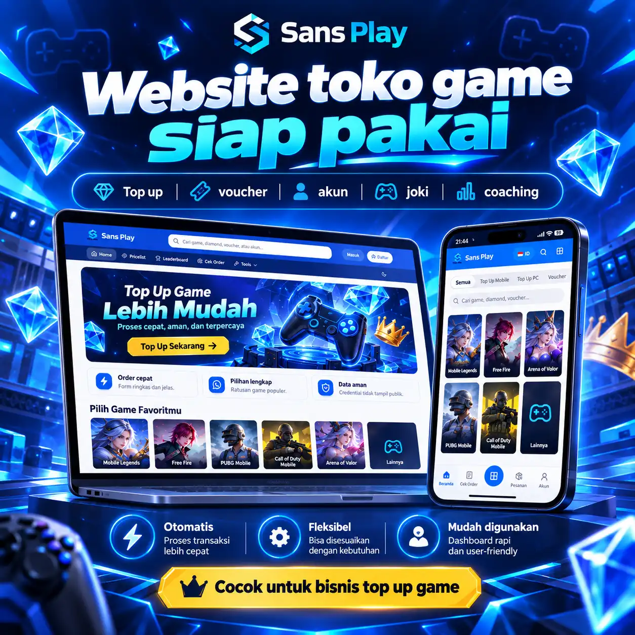 PROMO! Web TopUp Game Otomatis Digiflazz & VIPayment