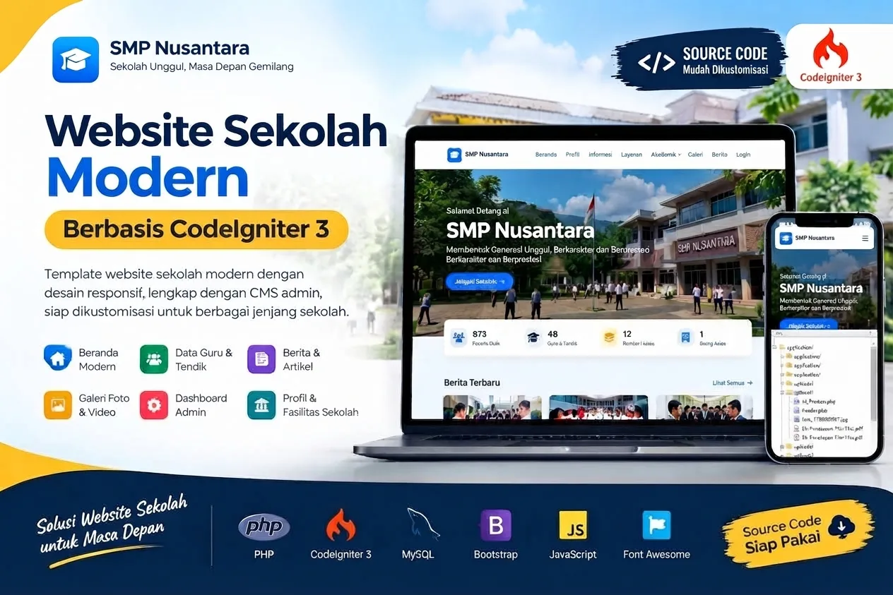 Sisekolah - Website Sekolah Modern Berbasis CodeIgniter 3