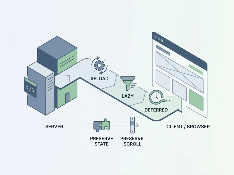 Optimasi Performa Inertia.js di Laravel: Partial Reload, Lazy Props, Deferred, Preserve State, dan Preserve Scroll