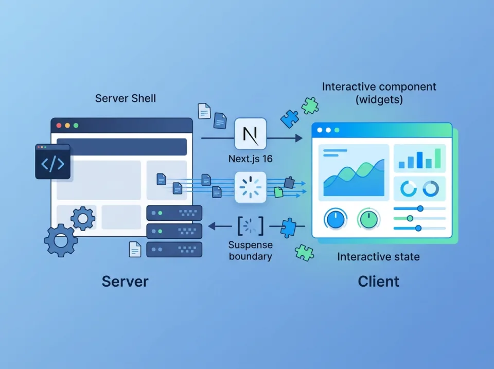 Pola Hybrid Rendering di Next.js 16 untuk Dashboard Interaktif