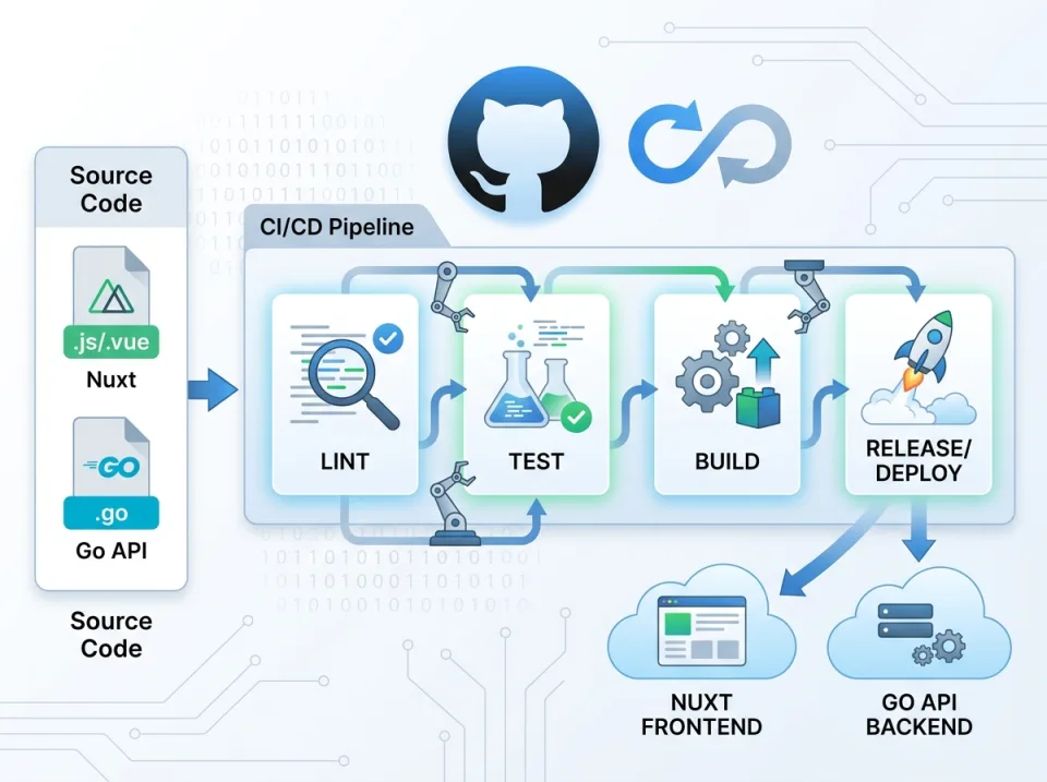 Otomasi Pipeline CI/CD untuk Nuxt dan Go API dengan GitHub Actions